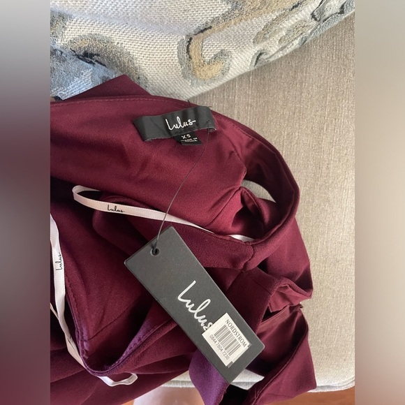 Lulu’s So Flirty Burgundy One-Shoulder Cutout Asymmetrical Dress - Picture 10 of 11